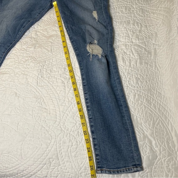 7 For All Mankind High Waist Ankle Skinny Jeans With Destroy Size 27 - Picture 9 of 12